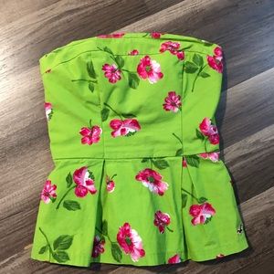 strapless peplum top